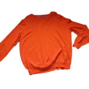 Tommy Hilfiger Men's Bright Orange Crew Neck Sweater Size XL